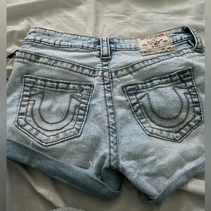 True religion denim shorts